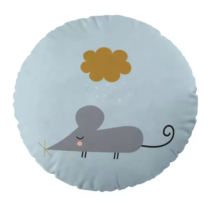 COJIN REDONDO INFANTIL CON RELLENO MAGO 40 CM DIAMETRO HACIENDO EL INDIO FABRICADO EN ESPAÑA - 1