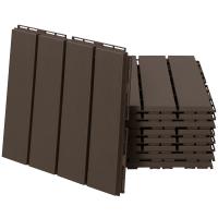 Outsunny Baldosas Cuadradas para Suelos Antideslizantes Exteriores Interiores Paquete de 9 Piezas 0.81 m² 30x30 cm Marrón - details 0