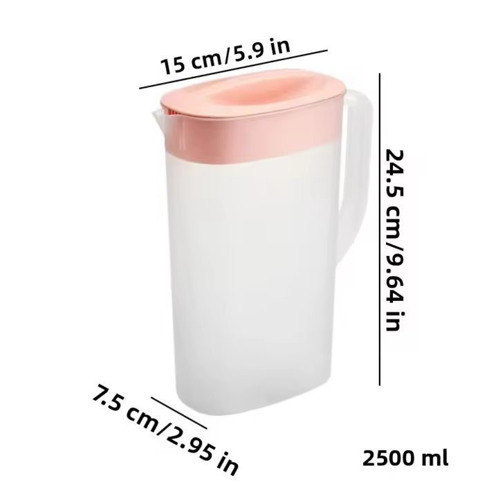 Jarrón De Agua 2500ml Con Tapa Resistente Al Calor Y Al Frío Para Refrigerador Contenedor De Té Y Limonada Adecuado Para Leche De Soja - 1