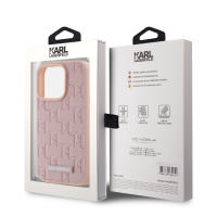 Funda TPU Karl-Lagerfeld Monogram Metal Logo MagSafe iPhone 15 Pro Max rosa Raíz Tecnophonía - details 1