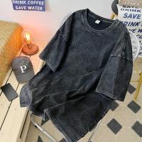 Camiseta Acid Wash Vintage Moda Casual Manga Corta Hombre Mujer Hip Hop Streetwear Harajuku Suéter De Verano De Algodón Y Poliéster - details 4