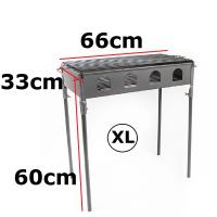 BARBACOA DE CARBON SUPER GRANDE ARTESANAL HIERRO NEGRA ALTA RECTANGULAR 33X66CM,ALTA 60CM,CM,fespu - details 1