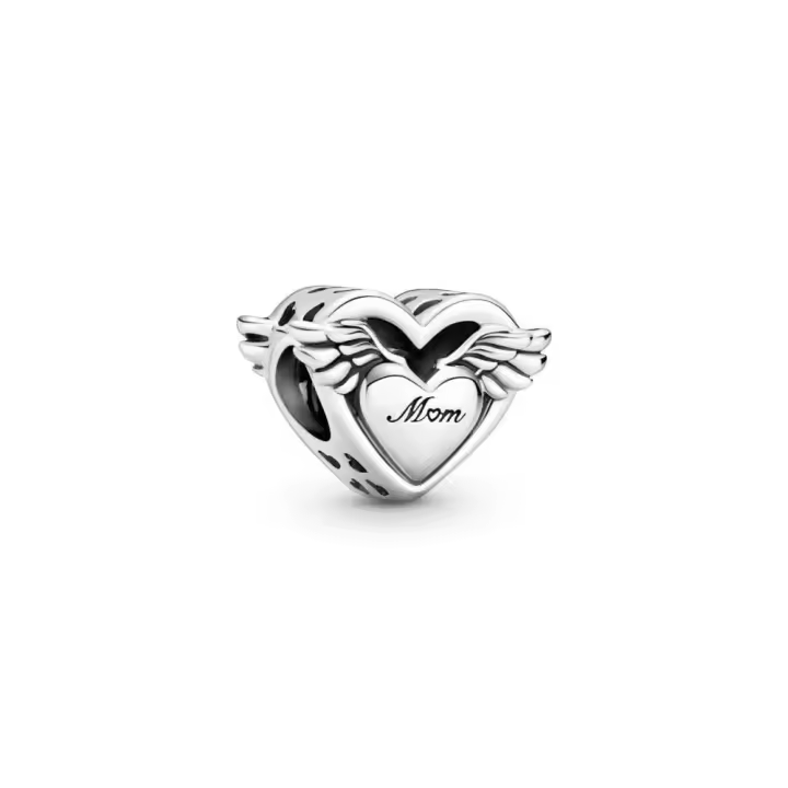 Charm Pandora de Mamá con corazón con alas en plata de ley 799367C00 PANDORA Raíz Joyas de Plata Joyas Pandora MUJER inicio Charm Pandora Mujer Pandora Original - 1