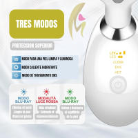 MISTIK | Kit Masajeador 7 Colores Rejuvenecimiento Facial Papada Arrugas Piel Antienvejecimiento Hidratacion Incluye Serum Retinol y 10 Parches Ojeras Colageno Acne Belleza Mujer Cara Cuello Papada Terapia EMS Vibracion Led Mistik Beauty Madrid - details 3
