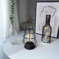 Lámpara De Mesa LED Decorativa Para Interior Diseño De Caja De Hierro Con Luces Nocturnas Batería Incluida Para Dormitorio Y Sala De Estar - details 10
