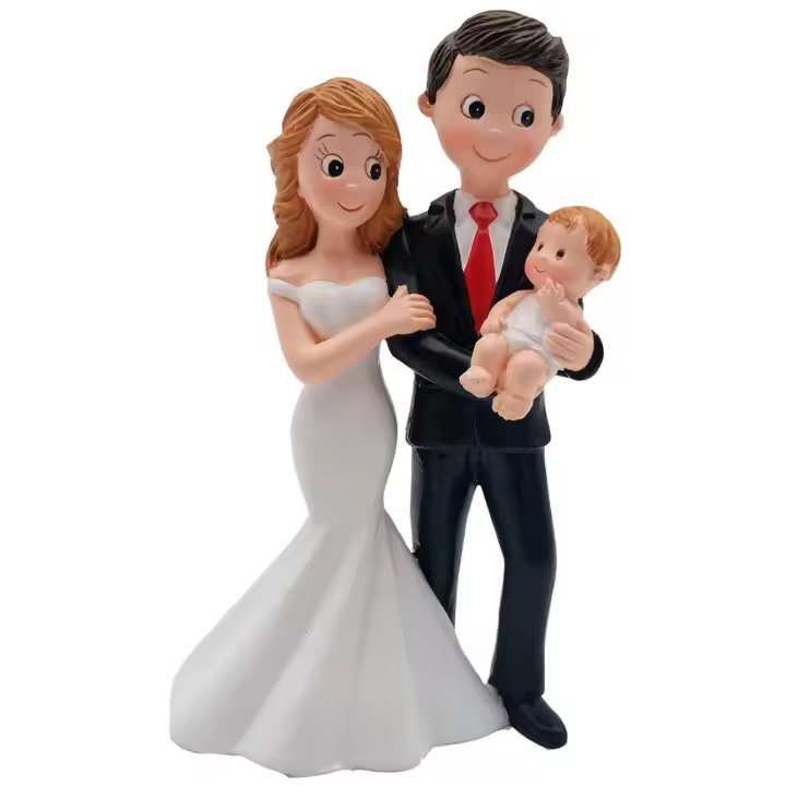 Disok Figura Pastel con Bebé - Ideal para Celebraciones Tarta Pastel Bodas Figuras con bebés - 1