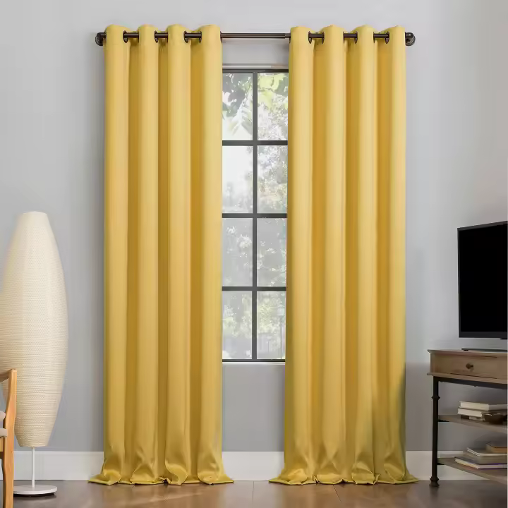 Cortinas De Un Pie De Color Sólido Y Moda Para Bloquear La Luz Y Proteger La Privacidad Adecuadas Para Dormitorio Sala De Estar Cocina - 1