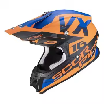 Casco Scorpion Exo VX-16 Air X-Turn Matt Orange Blue 46-332-274 - 1