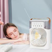 Ventilador de aire acondicionado portátil, minienfriador de aire evaporativo, con luces Led de 7 colores, temporizador de 1/2/3 horas, 3 velocidades de viento. - details 0