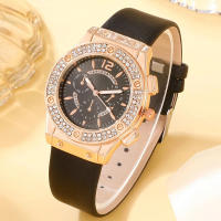 Reloj De Cuarzo Para Mujer 2PCS Set Rosa Lujo Con Rhinestone Y Pulsera De Cristal Reloj De Mano De Moda Y Casual Con Cierre De Hebilla - details 6