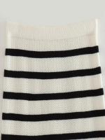Conjunto De Verano Para Mujer: Falda Larga De Playa Y Chaqueta Tejida Elegante Y Bohemia Estilo Casual Striped Holiday Dos Piezas Beachwear - details 10
