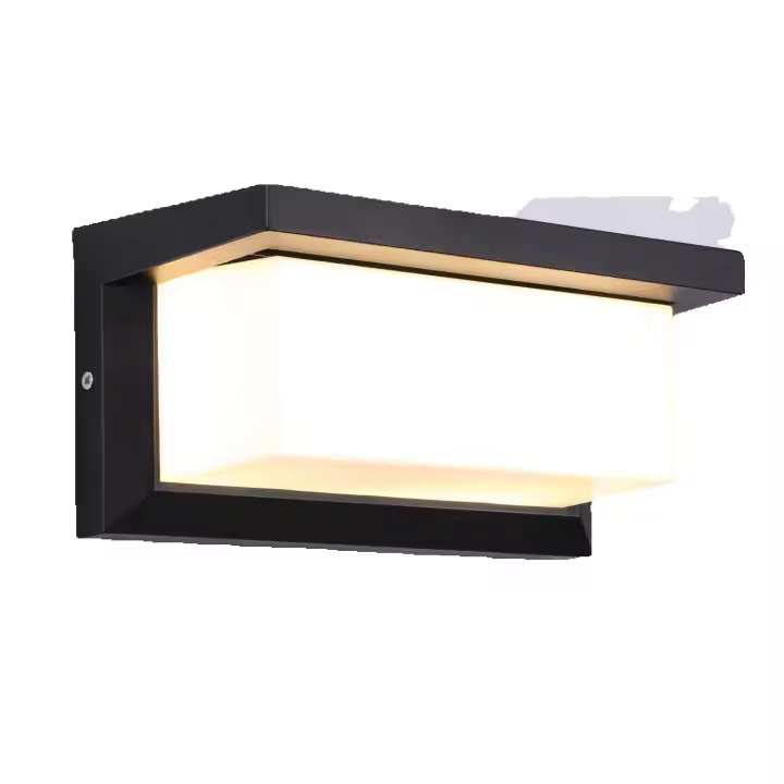Aplique de pared LED para exteriores de 12 W, impermeable, IP66, Luz de pared cuadrada anthracita, aplique de pared with mamparo de metal, lámpara de pared LED Blanca Cálida para balcón, Cenador, puerta, Jardín, pasillo, utidad - 1