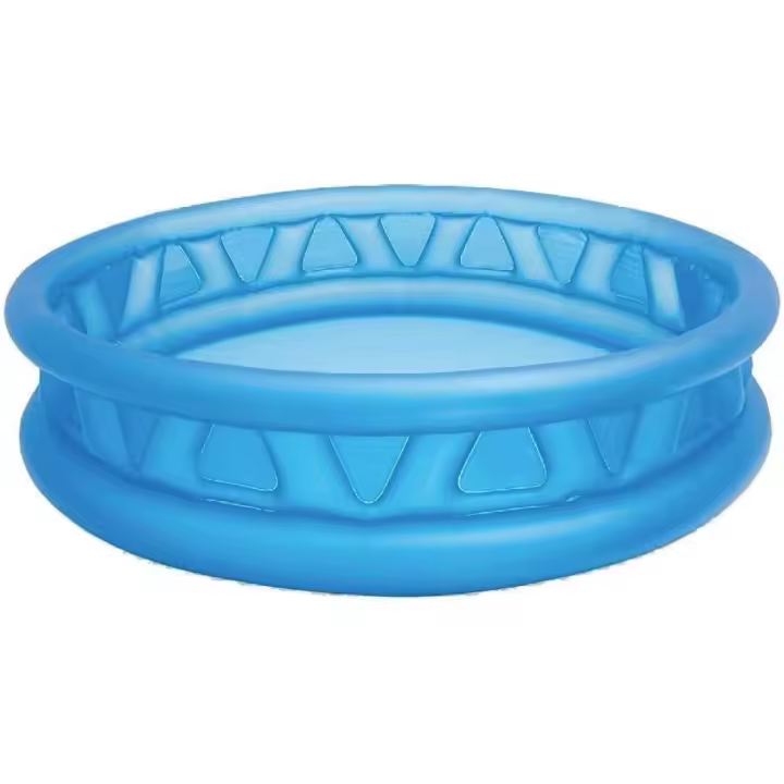 ntex Piscina hinchable infantil, 188x46 cm, 790 litros, 3 cámaras de aire, Color azul, Vinilo resistente, Tapón de desagüe, Incluye parche de reparación, Uso exterior niños +3 años - 1