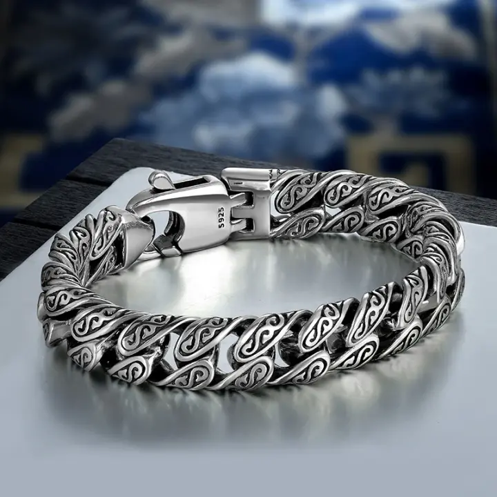 Pulsera Personalizada De Patrón De Hierba Tang Para Hombres Y Niños Joyería De Moda Hipster Callejera Para Mujeres Material Metálico Aleación De Cobre Estilo Vintage - 1