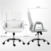 HOMCOM Silla de Oficina Silla de Escritorio Giratoria con Altura Ajustable Reposabrazos Respaldo Curvado Función de Basculante - details 2
