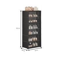 LUTODY - Zapatero, organizador de calzado compacto con cierre magnético, tela textil, Múltiples niveles, tubo de metal, plegable, portátil para recibidor, entrada, sala de estar y salón - Ligero y resistente - details 11