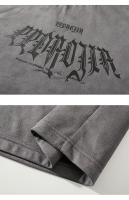 Camiseta De Cuero Gótica Con Impresión Espuma Hip-hop Manga Corta Streetwear Para Parejas Camiseta Suelta De Algodón Para Hombre - details 3