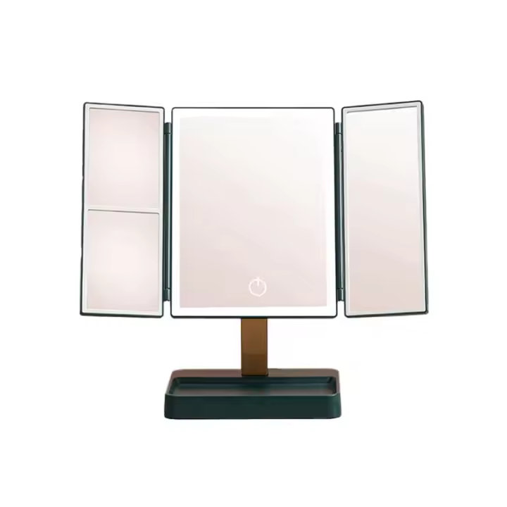 Espejo de Vanidad Magnético 3X Espejo de Maquillaje Plegable 270 Rotación Continua Sin Dimmer Uso para Belleza y Cuidado de la Piel - 1