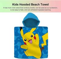 Poncho toalla niños de Pokémon Pikachu, Toalla de Playa Infantil  Pokémon Pikachu con Capucha Toalla de Baño Poncho Toalla Poncho para Niñas Niños de 2 a 8 años de 60cm x 60cm, 300gsm - details 2