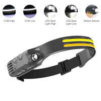 Linterna Frontal LED Sensor Recargable USB Con Batería De 2000mAh Para Camping Pesca Al Aire Libre Resistente Al Agua Con Modos De Iluminación Variable - details 24