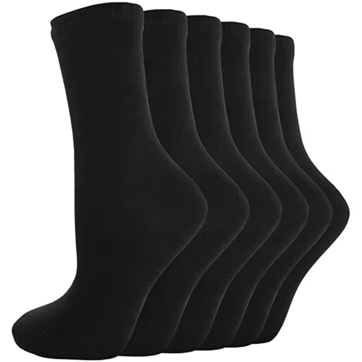 Various Calcetines Algodón Térmicos,Color Negro/variado,3/6/12 pares, Altos de Algodón,Rizo Interior,Calcetines de Senderismo, Antiampollas, Hombres, Mujeres - 1