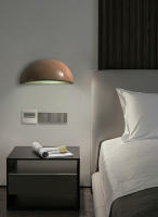 Lámpara De Pared Semi-Circular De Piedra Artística En Color Amarillo Travertino Con Luz LED Ahorradora De Energía Para Decoración De Dormitorio Y Pasillo - details 0