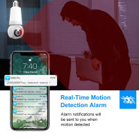 Cámara De Seguridad LED IP WiFi 8MP Con Soporte E27 Vigilancia Nocturna Zoom 10x Audio Bidireccional Monitoreo Automático PTZ - details 4