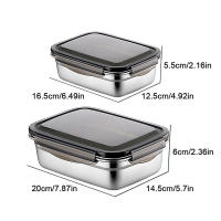 Caja De Alimentos Airtight De Acero Inoxidable 304 Caja De Almuerzo Bento Con Tapa Caja De Guardaño Para Picnic Y Camping - details 6