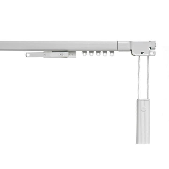 STORESDECO Riel para Cortinas de techo y pared. Riel Extensible de Metal Blanco con Cordón de Accionamiento. Rieles para ventanas y Rieles para Cortinas Adhesivo