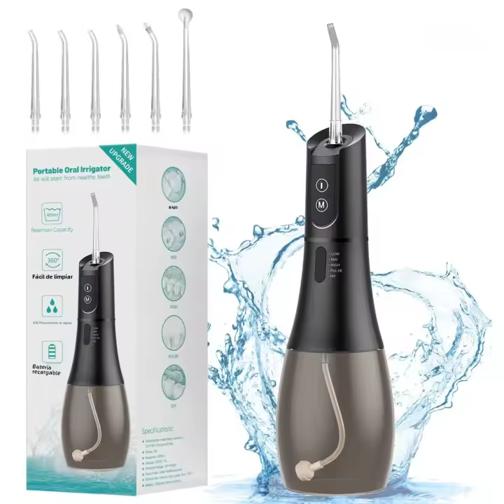 Irrigador Oral Recargable Portátil Con Pulso Alto Máquina De Limpieza Profunda Y Salud De Encías Viajera Silenciosa Para Adultos - 1