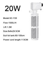 Bomba De Agua Para Acuario 3 En 1 Silenciosa Aerator De Oxígeno Submersible Cambiador De Agua Y Generador De Ondas 220v Para Tanque De Peces - details 13