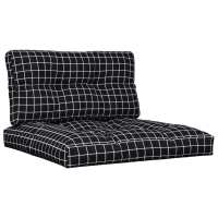 vidaXL Cojines para sofá de palets 2 piezas tela 80 x 80 x 12 cm Color Azul y blanco,  Negro y blanco,  Verde y rosa y mas Cojín Decorativo de Asiento Cojines de muebles de salon - details 6
