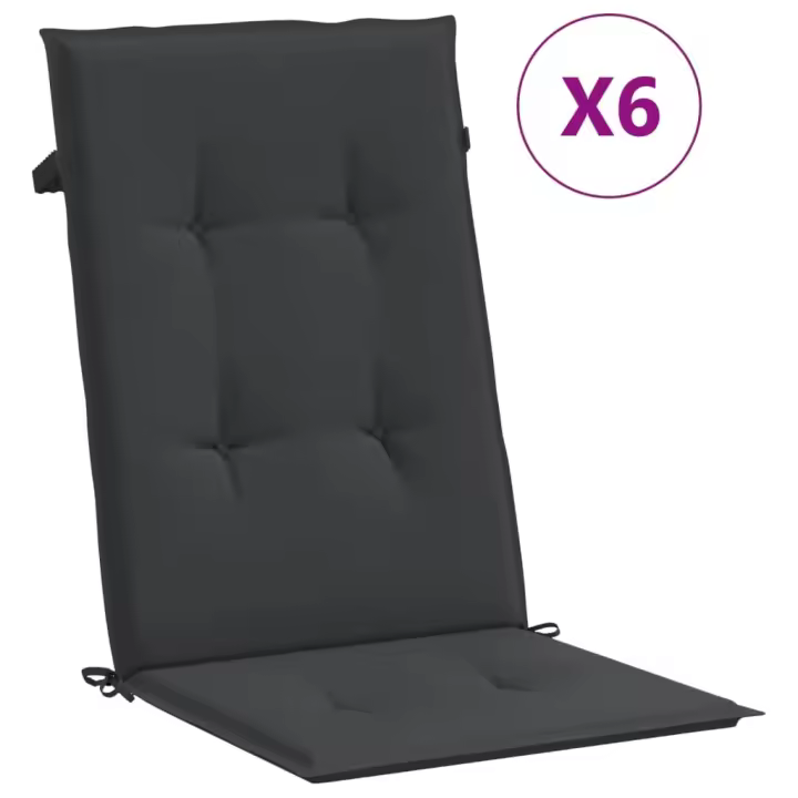 Soporte Silla de Jardín respaldo Tall 6 UDS Negro lienzo 120x50x3cm - 1