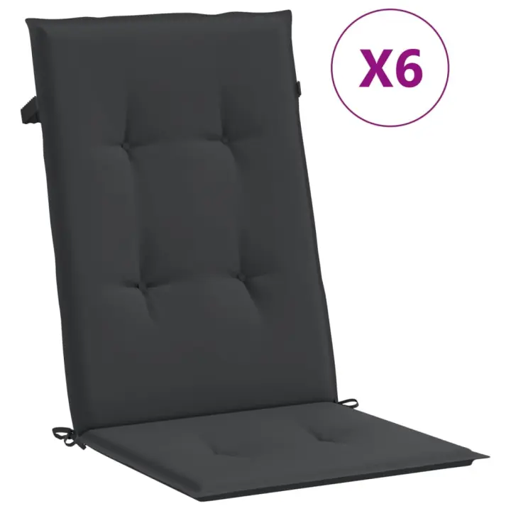 Soporte Silla de Jardín respaldo Tall 6 UDS Negro lienzo 120x50x3cm - 1