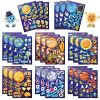 Puzzle De Stickers De Planetas En El Espacio Para Niños DIY Juego Educativo De Dibujo Cartoon Regalo Para Niñas Y Niños - details 2