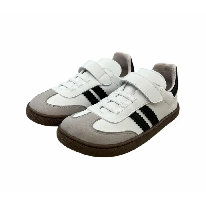 Deportivas Samba Respetuosa Niños con Velcro blancas y negras Coqueflex - 1