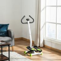 HOMCOM Máquina de Step Stepper Fitness en Casa con Pantalla LCD Manillar y Pedales Antideslizantes Equipo de Ejercicio para Gimnasio Oficina 55x44x108 cm Blanco - details 1