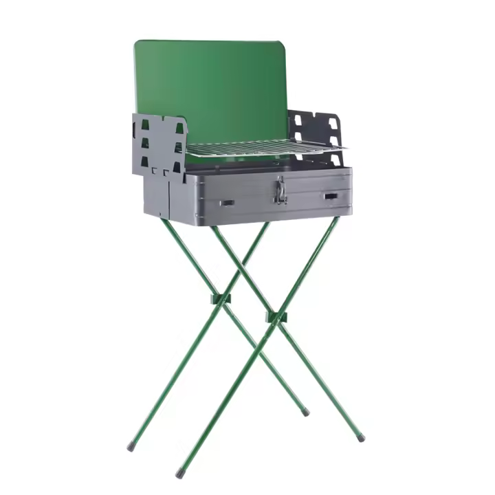 Mediawavestore Barbacoa Resellable y Convertible en Maleta 42x31xh80cm con Parrilla de Acero - Ideal para Picnics Al Aire Libre - 1