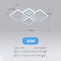 Lámpara De Techo LED Moderna Ajustable En Colores Para Dormitorio Y Comedor Instalación En Superficie Control Remoto Incluido - details 8