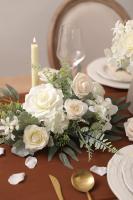 Juego De Flores Artificiales Blancas Y Verdes Rosa Para Novia Decoración De Mesa Central DIY Para Interior Y Exterior - details 2