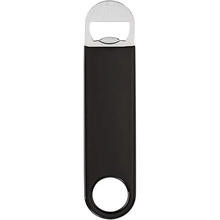Abridor de botellas plano de acero inoxidable resistente de 3 piezas de 7", abridor de botellas plano, abridor de cerveza sólido y duradero - Negro - 1