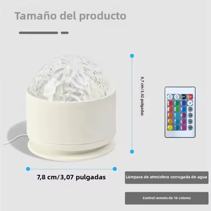 Proyector De Onda Oceánica USB Con Luz De Noche En 16 Colores Lámpara Atmosférica Para Decoración De Hogar Bar Restaurante Submarina - 1