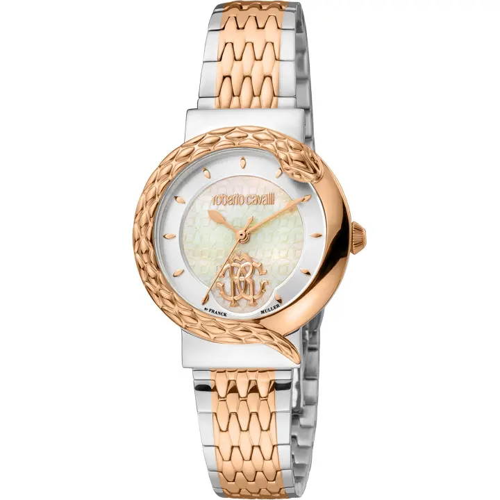 Reloj de pulsera Roberto Cavalli by Franck Muller - RV1L156M1111 correa color: Oro rosa Gris plata Dial Mother of Pearl Nácar Blanco antiguo Mujer - 1