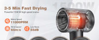 AIGOSTAR Secador Pelo Ionico 1600W, Secado Rápido 110000 RPM Secador de Alta Velocidad, 200 Millones de Iones Negativos, 2 Velocidades, 4 Temperaturas, para Viaje y Casa - details 0
