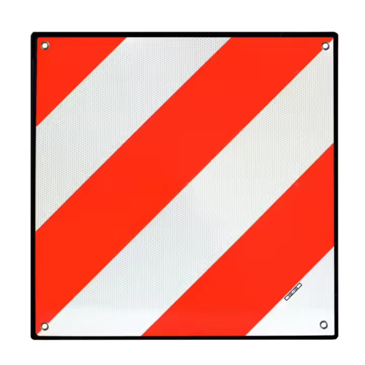 Placa Reflectante para Carga Sobresaliente y Portabicicletas,Señal Reflectante Flexible en ABS,Apta para Coche, Remolque, Furgoneta y Vehículos con Mercancía Saliente 40x40cm - 1