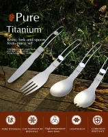 Tiartisan Cuchillo De Titanio Plegable Con Cuchara Y Fork Ligero Portátil Para Exteriores Camping Cutlería Antideslizante Para Viajes Y BBQ - details 1