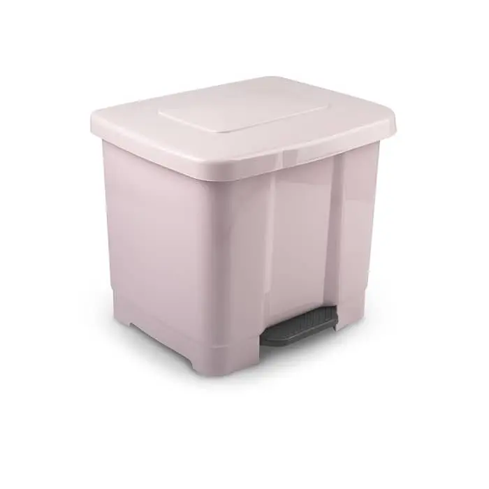 CABLEPELADO - Cubo basura reciclaje plastico apertura pedal 35 Litros - Cubo Reciclar - Separador - PP5 - plástico Resistente (Rosa claro) - 1