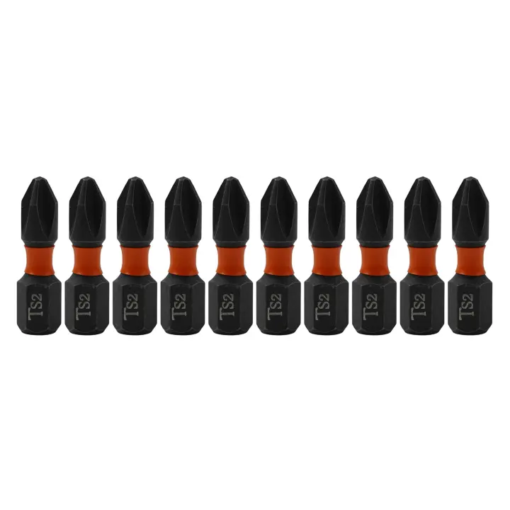 Juego De 10 Piezas De Puntas De Destornillador De Impacto PH2 Magnético Para Destornillador Eléctrico Tamaño 1/4 Pulgada Acero De Aluminio Longitud 25-150 Mm - 1