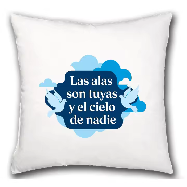 MERCHANDMANIA Cojín frase motivadora inspiracion cielo alas sueños hogar comodo cussion - 1