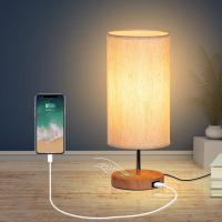 Lámpara de Mesilla de Noche con Puertos de Carga USB, Control Tactilla de 3 Temperaturas de Color y Lámpara de Registro Minimalista Regulable, Bombillas E27, Lectura Salón habitación Oficina [Clase de eficiencia energética G] - details 0